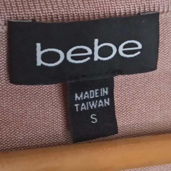 Bebe Dress Bodycorn Pink Small Stretch 3/4 sleeves - Picture 4 of 9